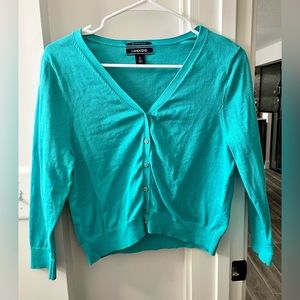 Land’s End Teal Cardigan - Small